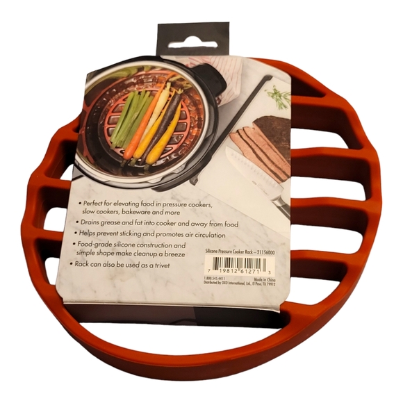 OXO SoftWorks Silicone Pressure Cooker Roasting Rack | Red Silicone Rack - Picture 6 of 8